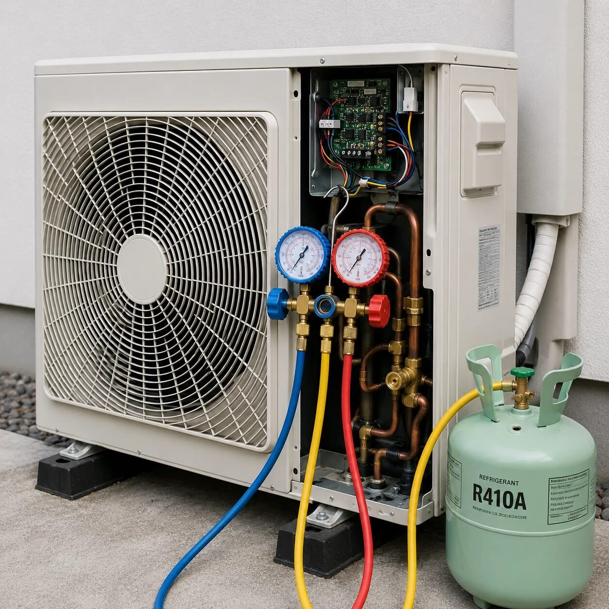 Gas charging and pressure check