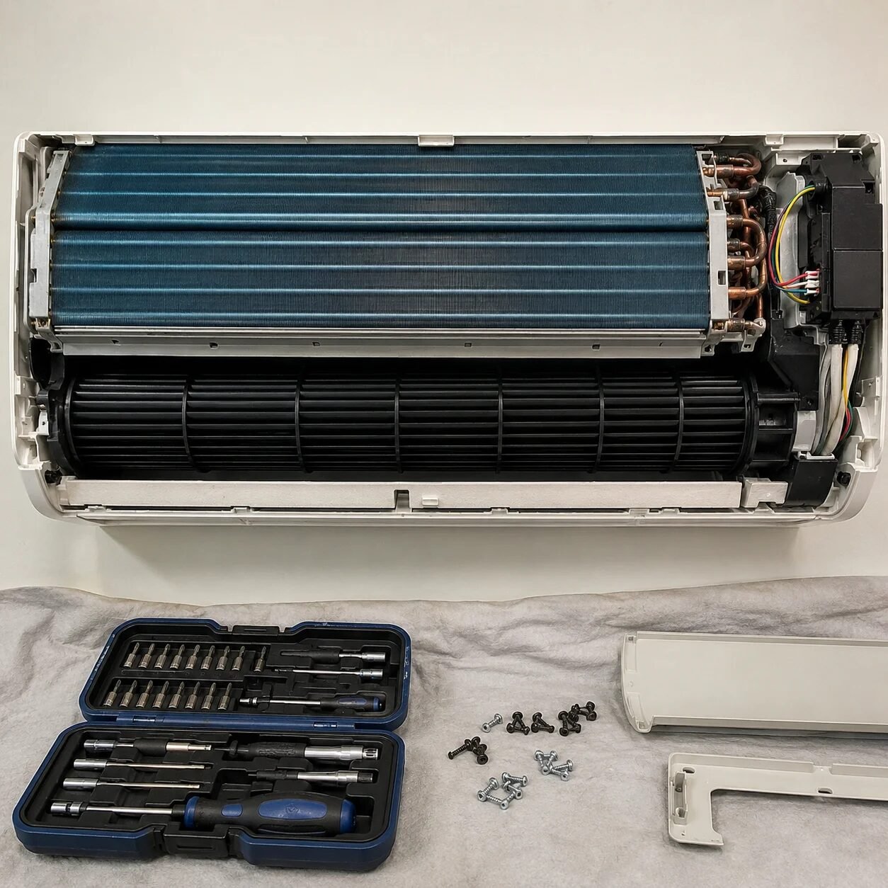 Indoor unit strip and servicing