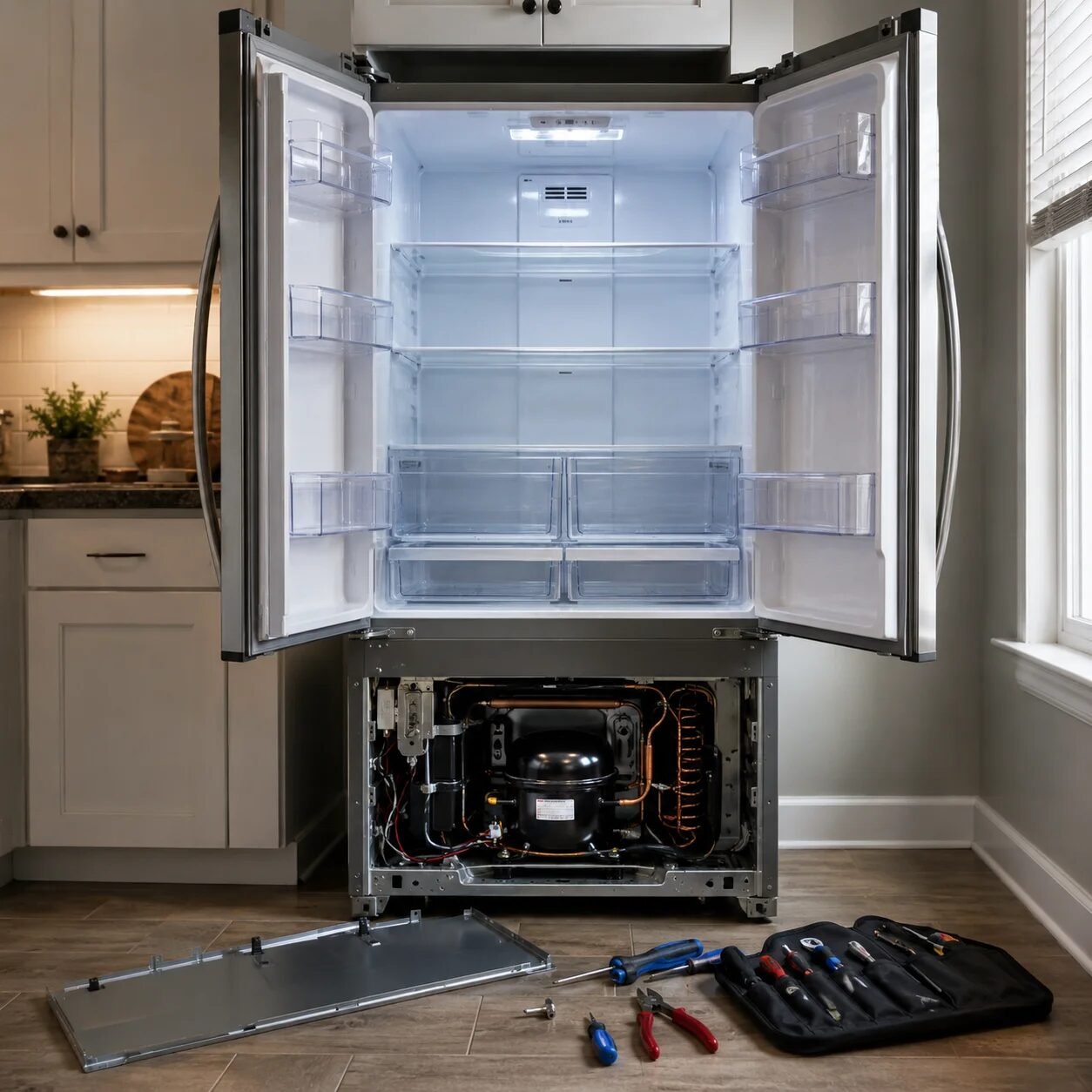 Compressor bay access and diagnosis