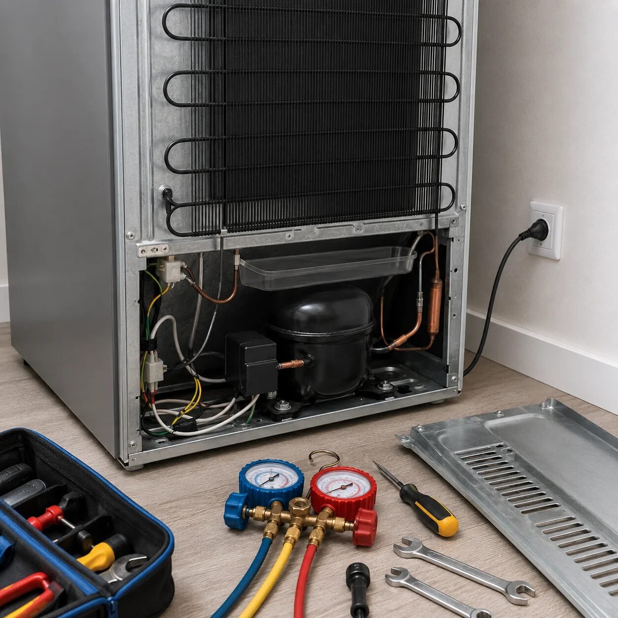 Gas leak test and recharging
